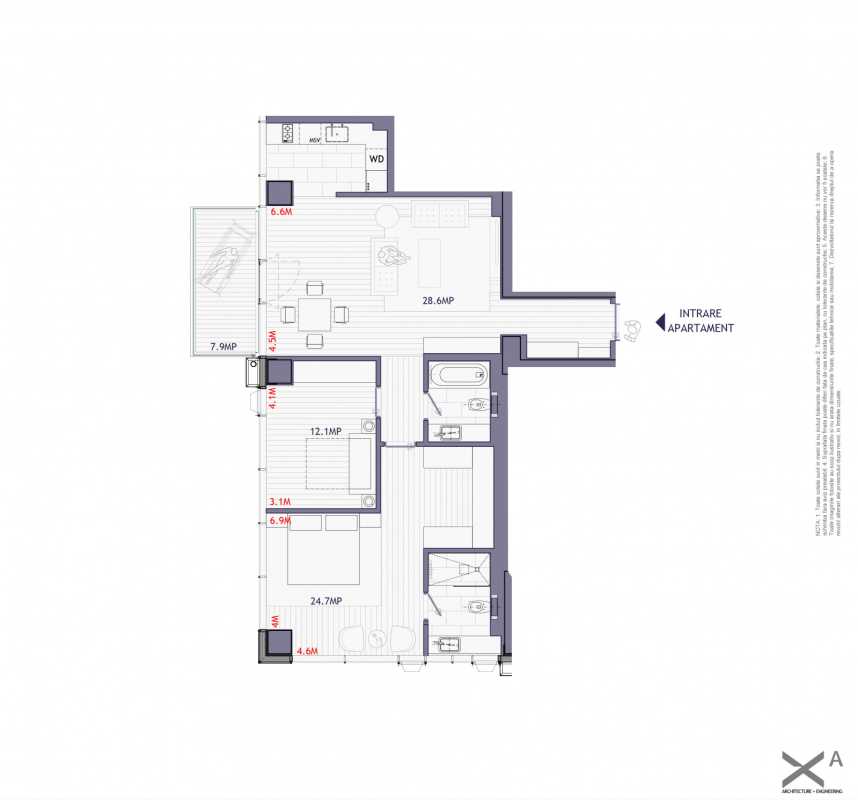 2 Bedroom Apartment For Sale In One Mircea Eliade Blueprint
