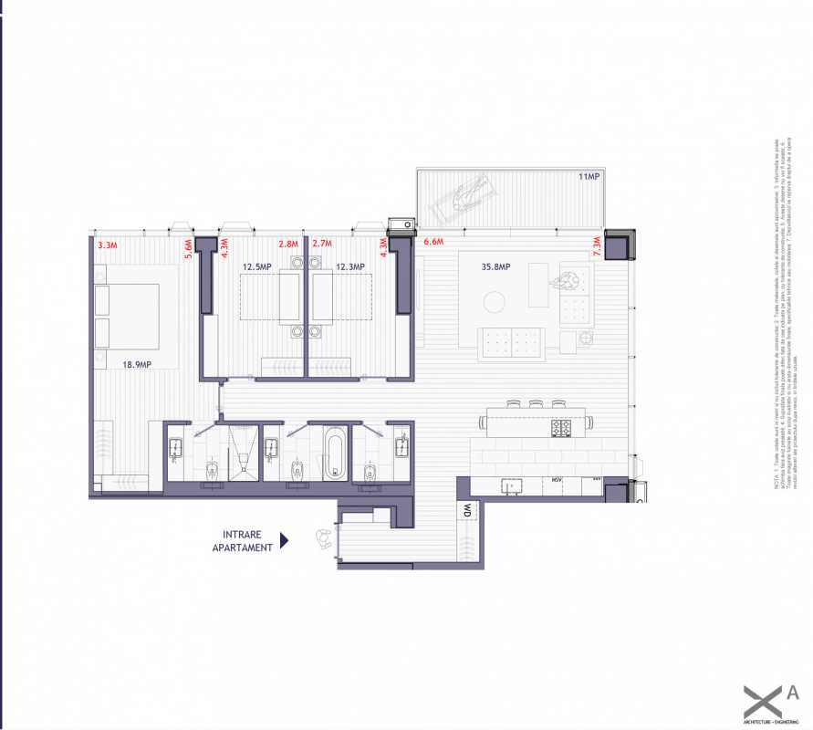 Apartament cu 4 camere de vânzare în One Mircea Eliade Blueprint