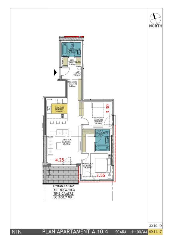 2 Bedroom Apartment For Sale In One Timpuri Noi Blueprint