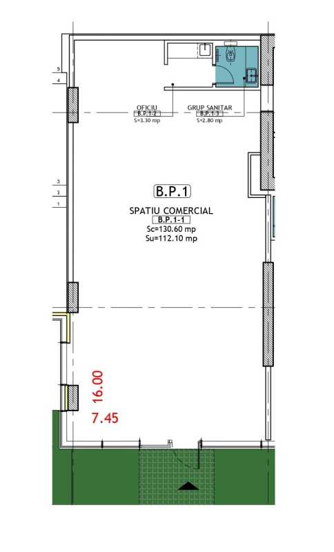 130.6 Sqm Commercial Space For Sale In One Timpuri Noi Blueprint