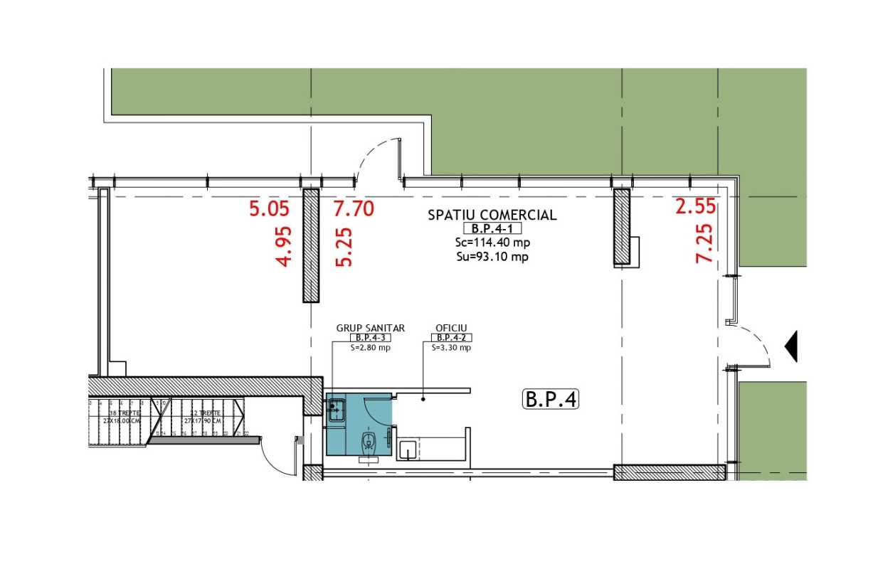 Spațiu comercial de 114,40 m² de vânzare în One Timpuri Noi Blueprint