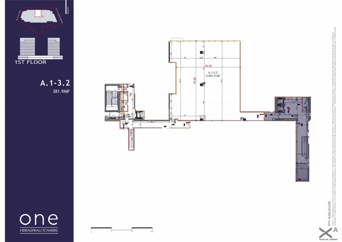 175.4 Sqm Commercial Space For Sale In One Herăstrău Towers Blueprint