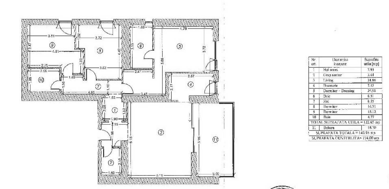 3 Bedroom Apartment For Sale In One Herăstrău Park Blueprint