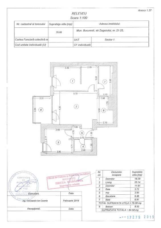 2 Bedroom Apartment For Sale In One Herăstrău Plaza Blueprint