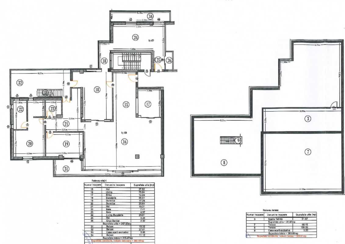 4 Bedroom Penthouse For Sale In One Floreasca Lake Blueprint