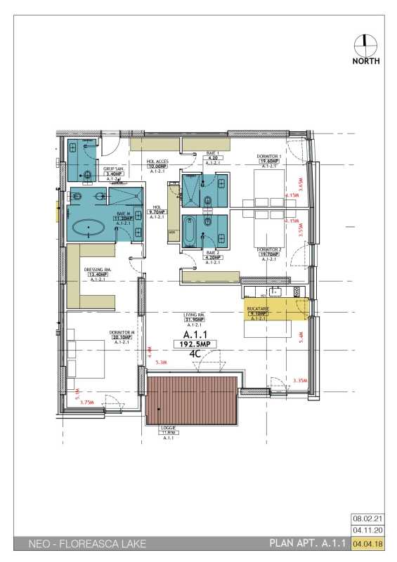 3 Bedroom Apartment For Sale In One Floreasca Vista Blueprint