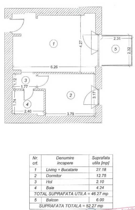 1 Bedroom Apartment For Rent In One Herăstrău Plaza Blueprint